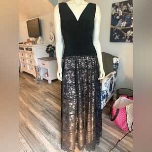 Ignite Evenings Elegant Black Lace Maxi Dress sz 12